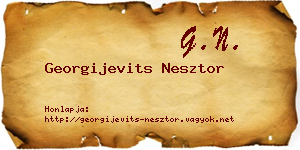 Georgijevits Nesztor névjegykártya